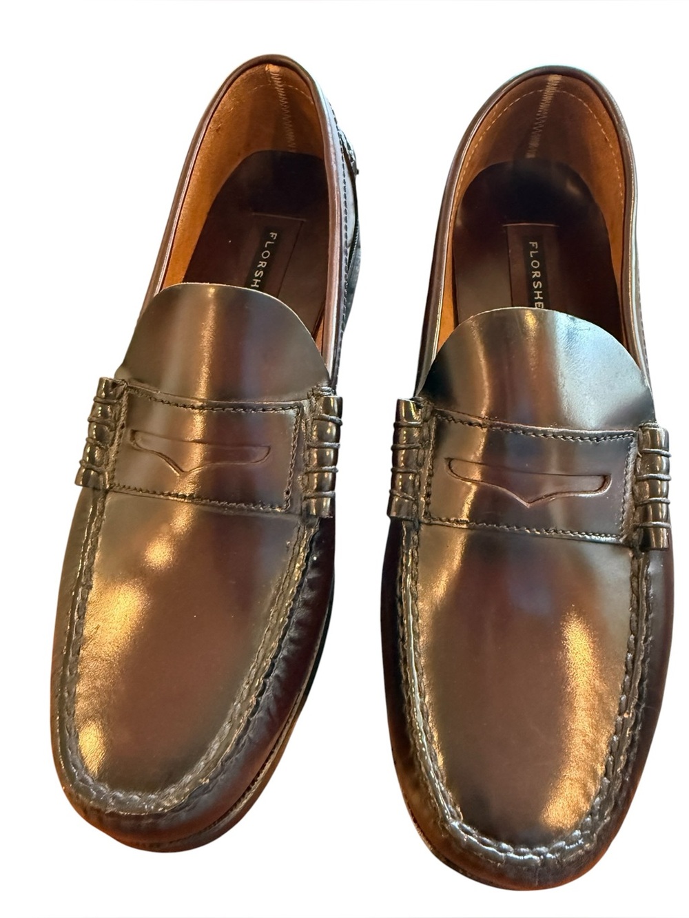 Florsheim Men’s Dark Brown 8D Leather Penny Loafers